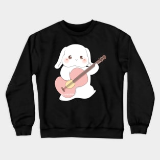 Guitarist Bunny Girl | Bunniesmee Musician Crewneck Sweatshirt